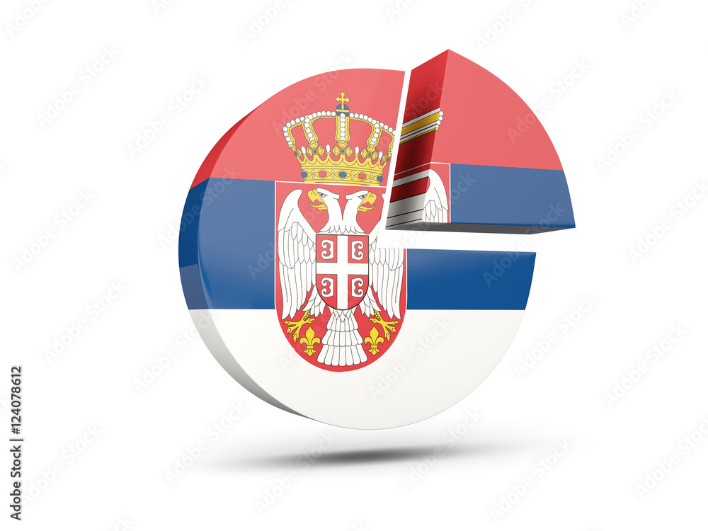 Flag of serbia, round diagram icon