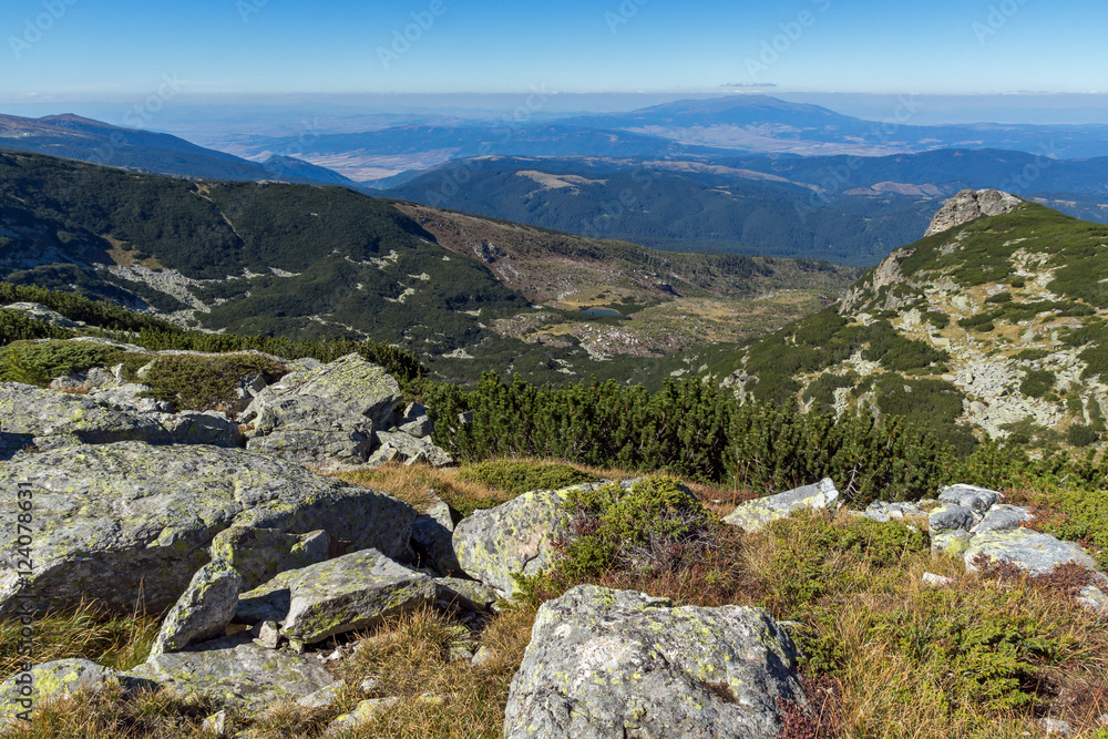 Panoramic view around The Pig Lake, Rila Mountain, Bulgaria
