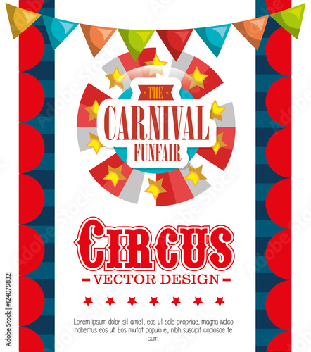 entertainment carnival funfair banner vector illustration design