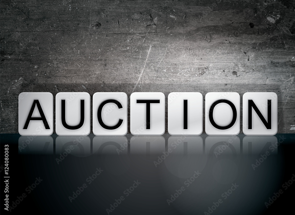 Auction Tiled Letters Concept and Theme Auction Tiled Letters Concept and Theme