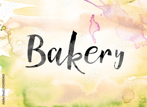 Bakery Colorful Watercolor and Ink Word Art