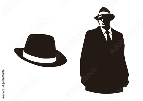 mafia and their hat silhouette design photo