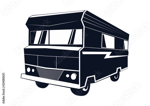 Van design isolated, truck, caravan, RVs