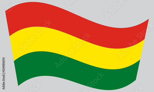 Flag of Bolivia waving on gray background