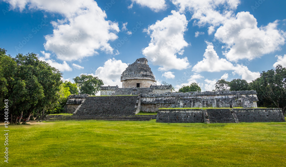 Mayan observatory ruins at Chichen Itza - Yucatan, Mexico