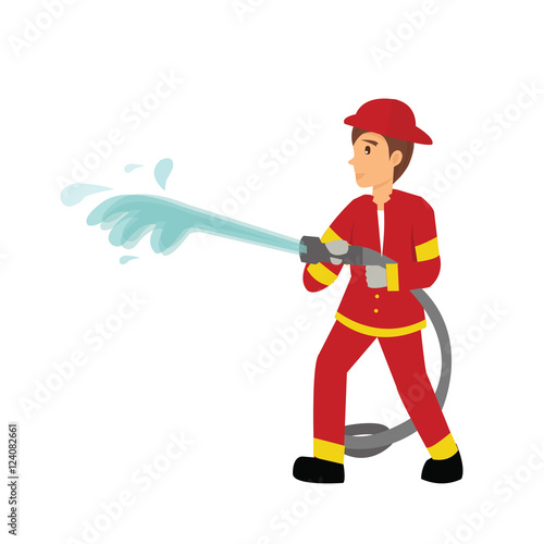  illustration of a firefighter