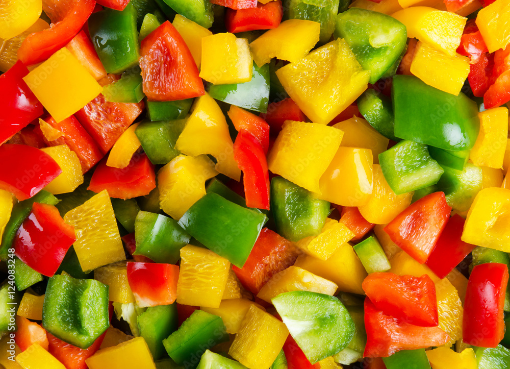 Cooking ripe bell pepper close up background. Cooking ripe bell pepper close up background.