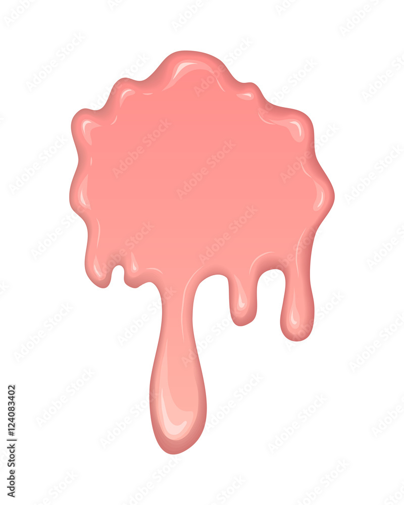 Splash of pink sweet bubble gum. Banner with bubblegum burst. Funny cartoon design. Abstract vector illustration with spot or blob isolated on white background. Splash of pink sweet bubble gum. Banner with bubblegum burst. Funny cartoon design. Abstract vector illustration with spot or blob isolated on white background.
