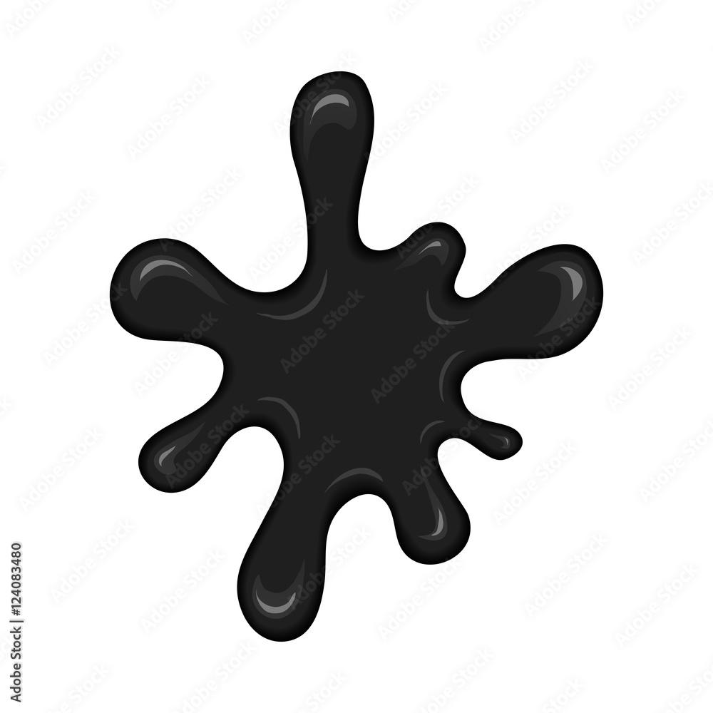 Vector blob of ink or oil. Splattered stain of paint, splash, drop black liquid. Design element for banner. Abstract vector illustration with splatter and blot isolated on white background. Vector blob of ink or oil. Splattered stain of paint, splash, drop black liquid. Design element for banner. Abstract vector illustration with splatter and blot isolated on white background.