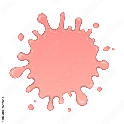 Splash of pink sweet bubble gum. Banner with bubblegum burst. Funny cartoon design. Abstract vector illustration with spot or blob isolated on white background.
