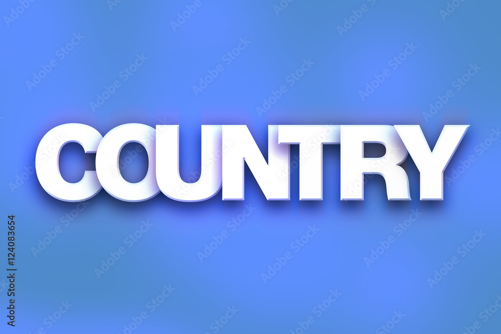 Country Concept Colorful Word Art