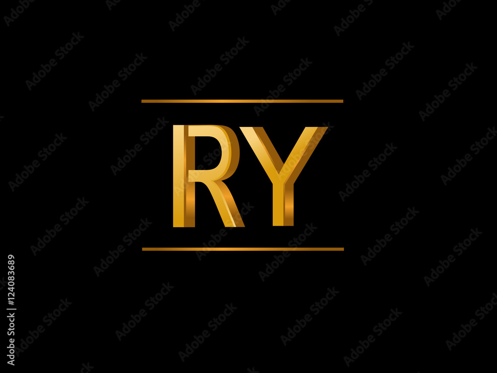 RY Initial Logo for your startup venture - obrazy, fototapety, plakaty 
