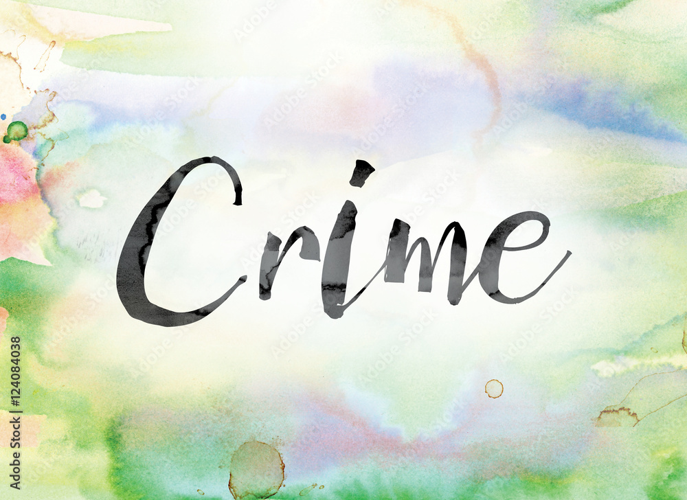 Crime Colorful Watercolor and Ink Word Art