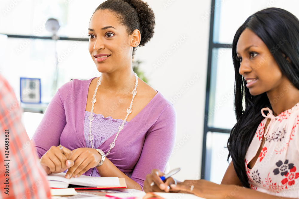 Obraz premium Young office workers or students as a team