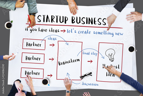 Startup Business Plan Brainstorming Graphic Concept photo