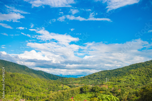 blue sky mountainl, views landscape in thailand