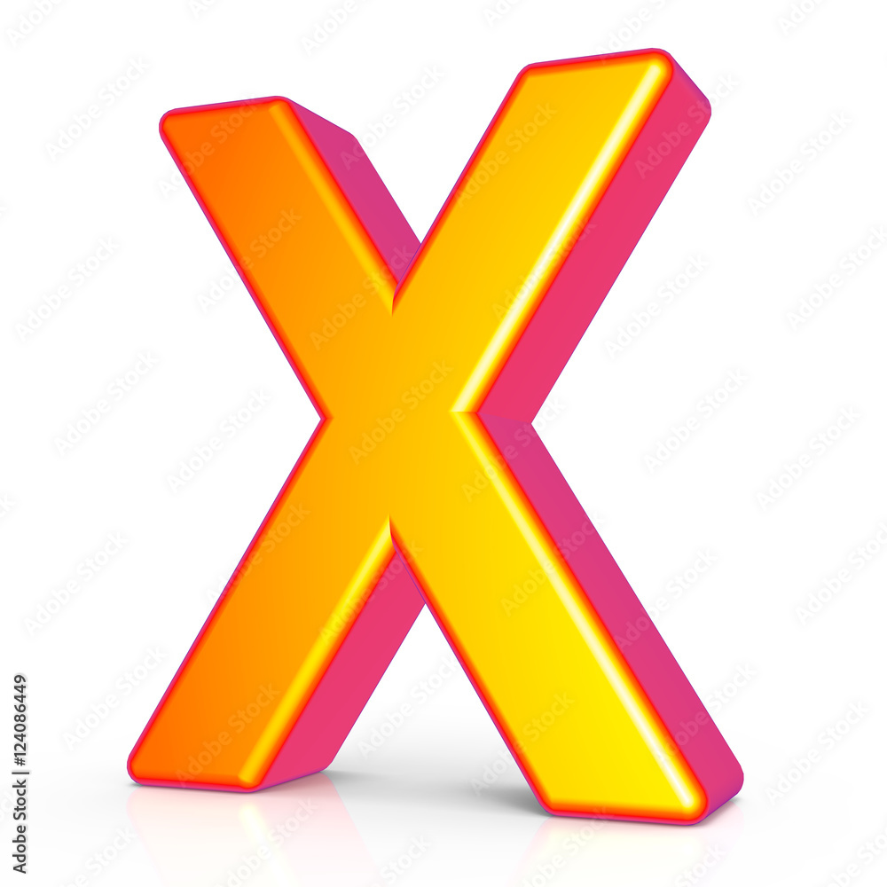3d golden letter X 3d golden letter X