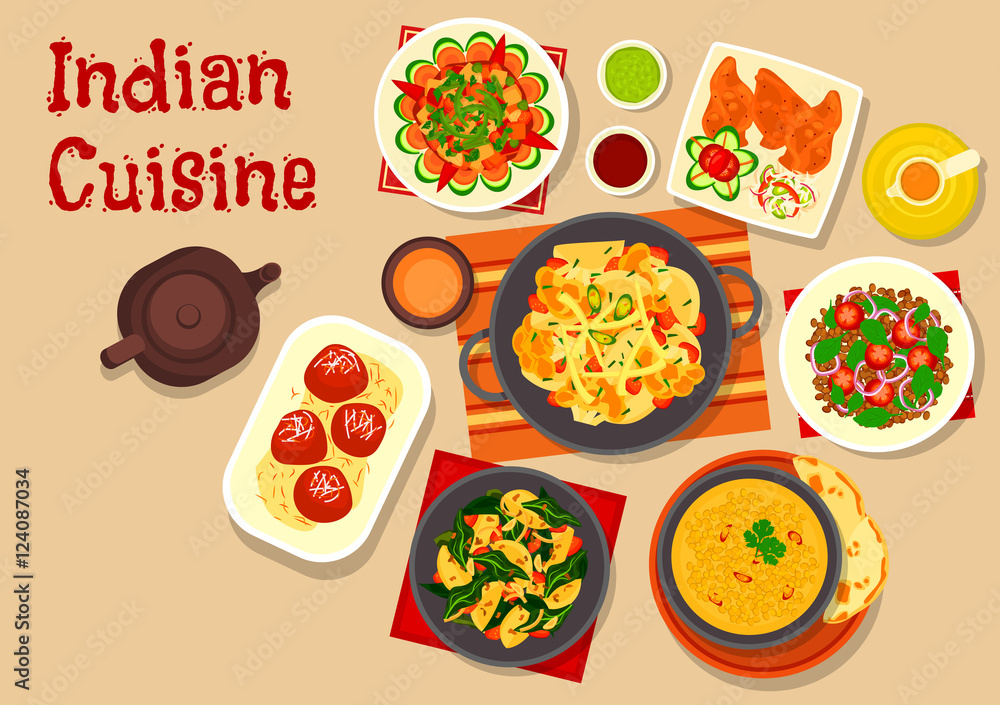 Indian cuisine vegetarian dinner dishes icon Indian cuisine vegetarian dinner dishes icon