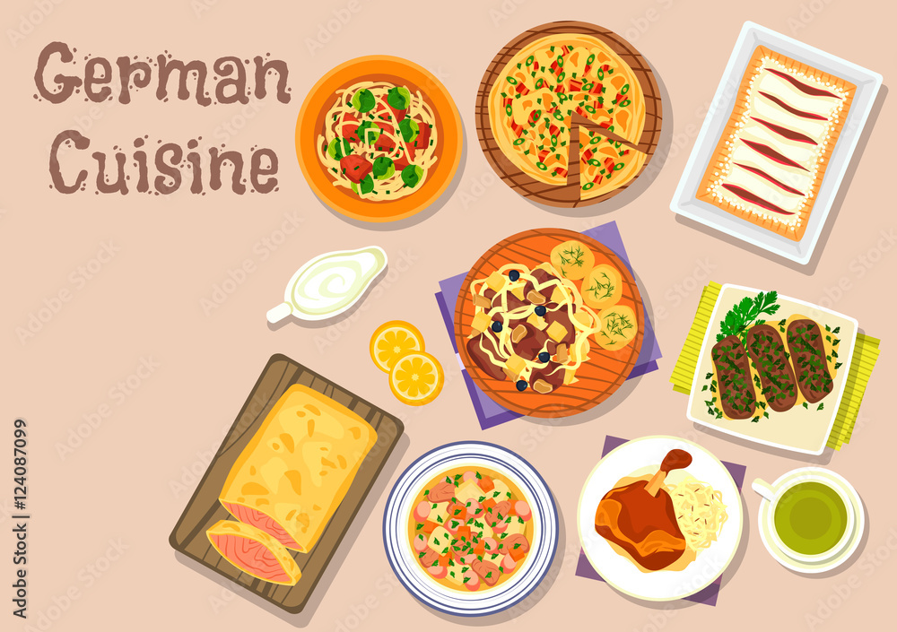 German cuisine lunch icon for menu design