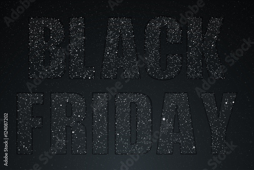 Black Friday. Starry dark sky. Night shopping.