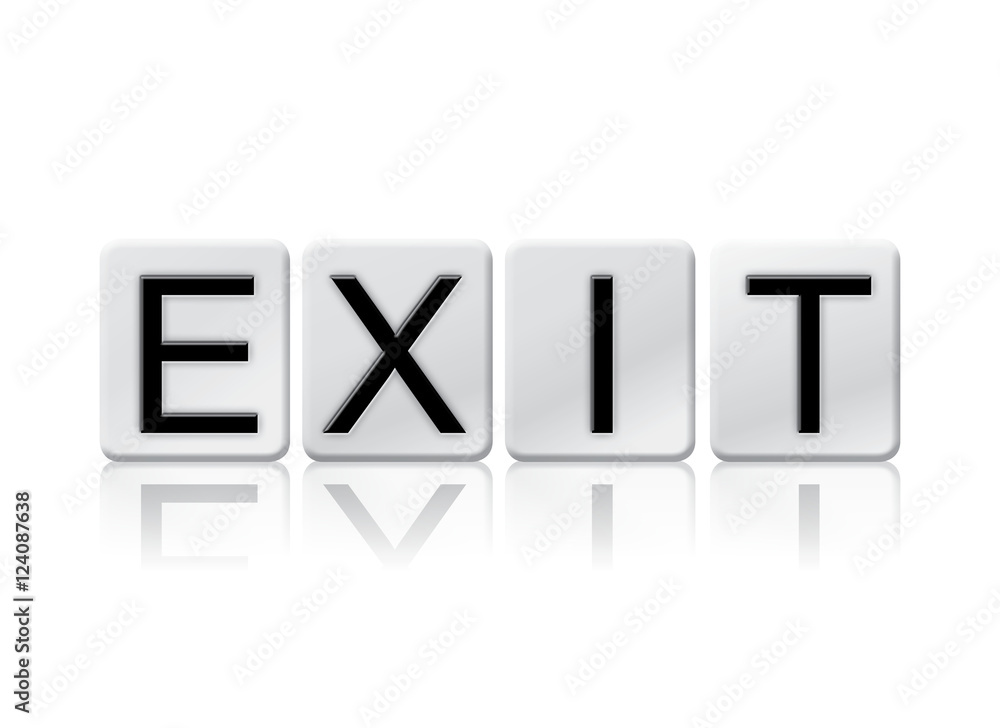 Exit Isolated Tiled Letters Concept and Theme Exit Isolated Tiled Letters Concept and Theme