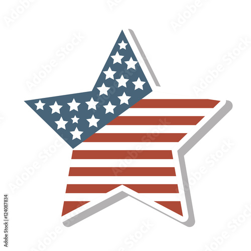 star with usa flag icon vector illustration design