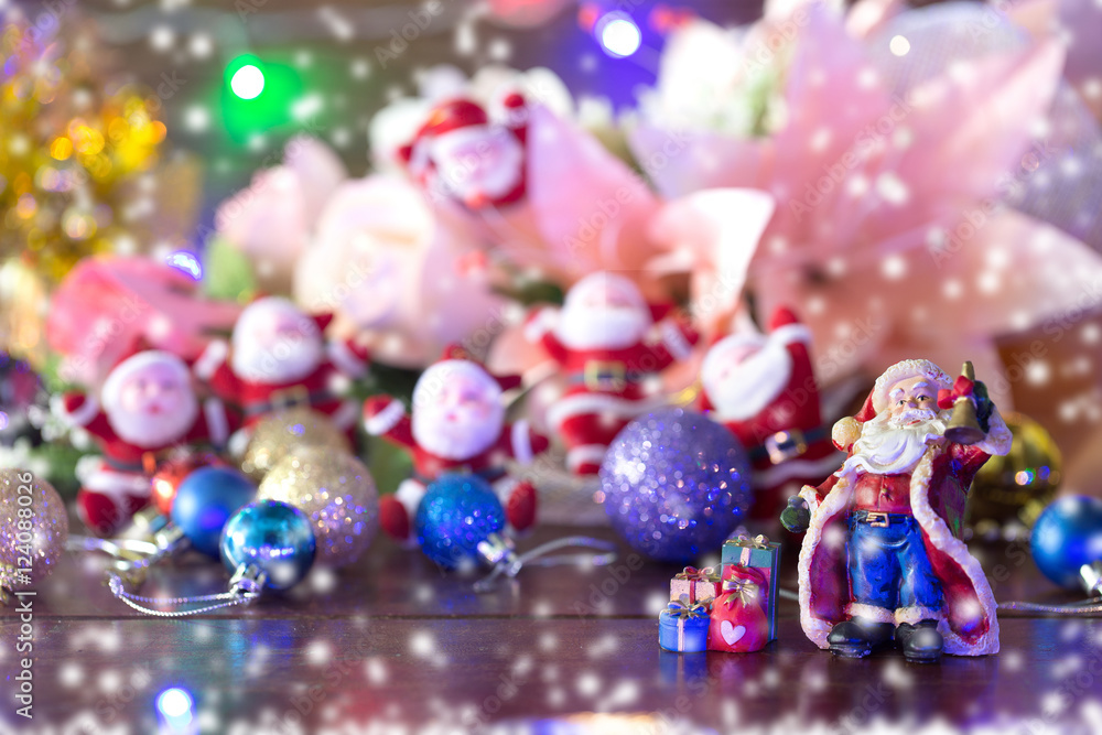 Santa Claus doll with flowers decoration for merry christmas and Santa Claus doll with flowers decoration for merry christmas and