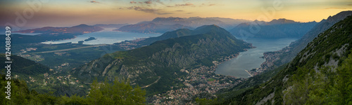 sunrise over the Boka Kotor, Montenegro 