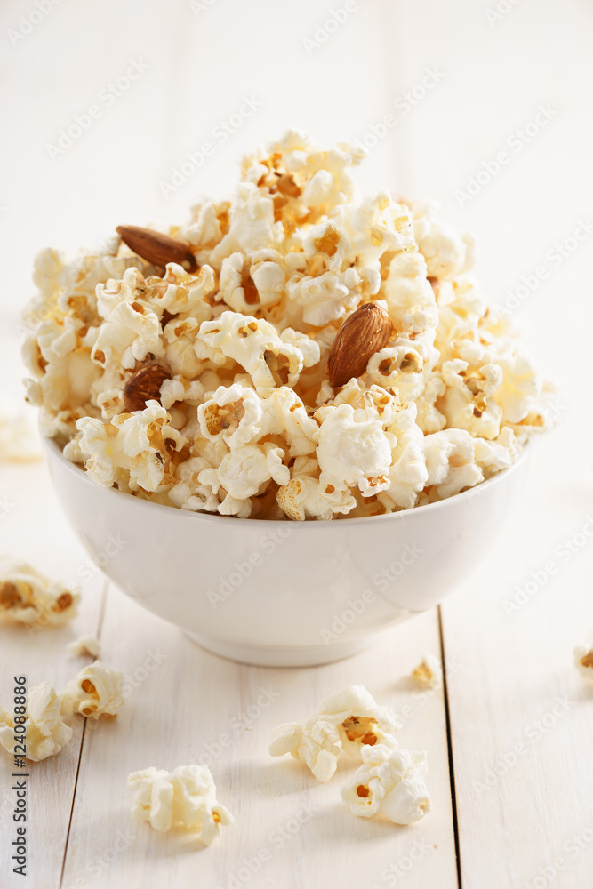 Sweet caramel popcorn in a bowl Sweet caramel popcorn in a bowl
