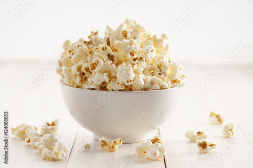 Sweet caramel popcorn in a bowl