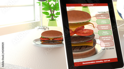 Augmented reality burger food analysis