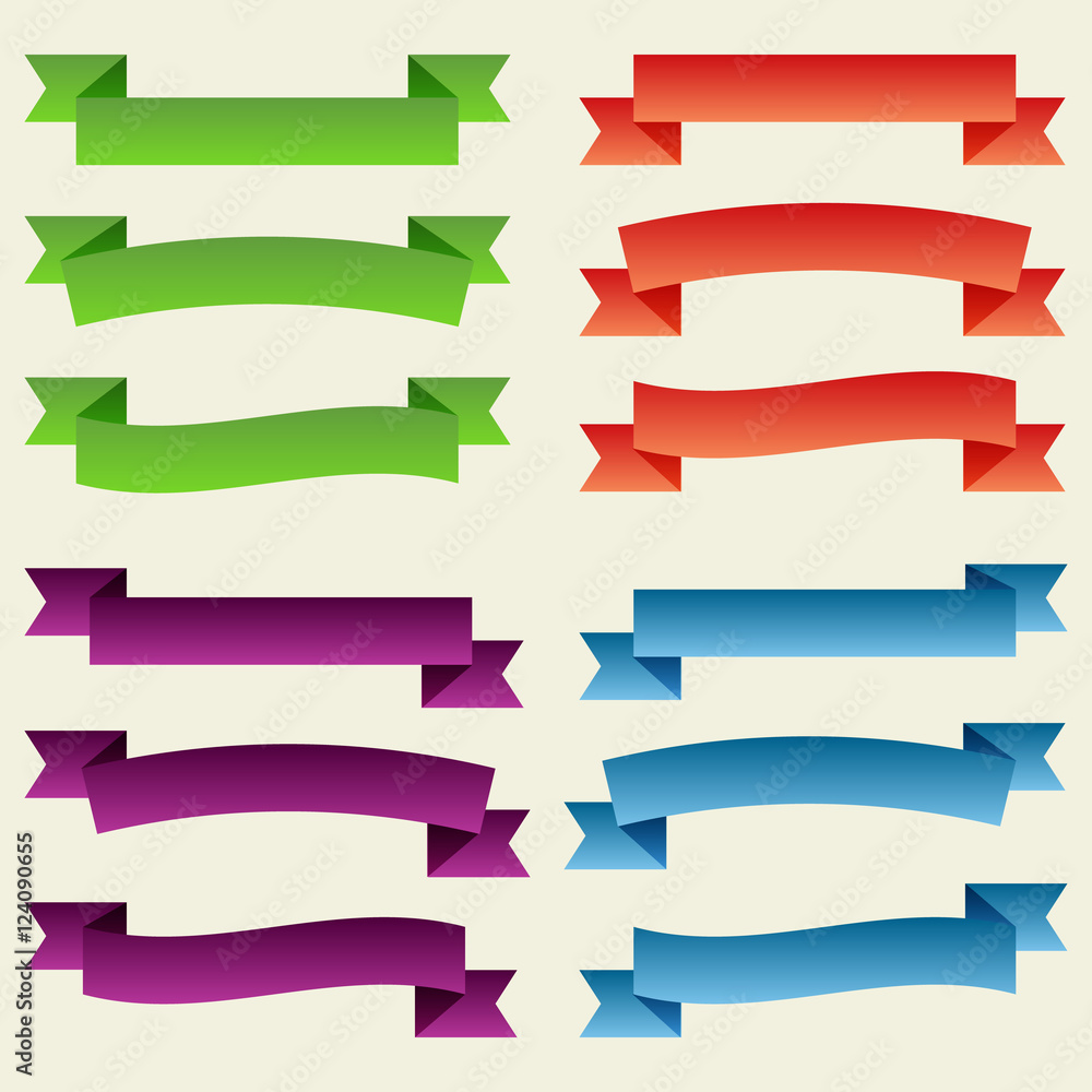 Set of Colorful Empty Ribbons And Banners. Ready for Your Text or Design. Isolated vector illustration.
Set of Colorful Empty Ribbons And Banners. Ready for Your Text or Design. Isolated vector illustration.