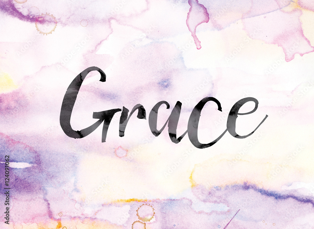 Grace Colorful Watercolor and Ink Word Art Stock 일러스트레이션 | Adobe Stock