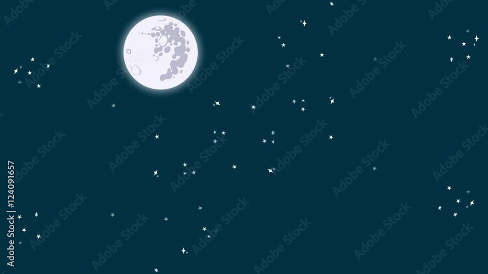 Cartoon Night Full Moon Shooting Stars Cartoon Night Full Moon Shooting Stars