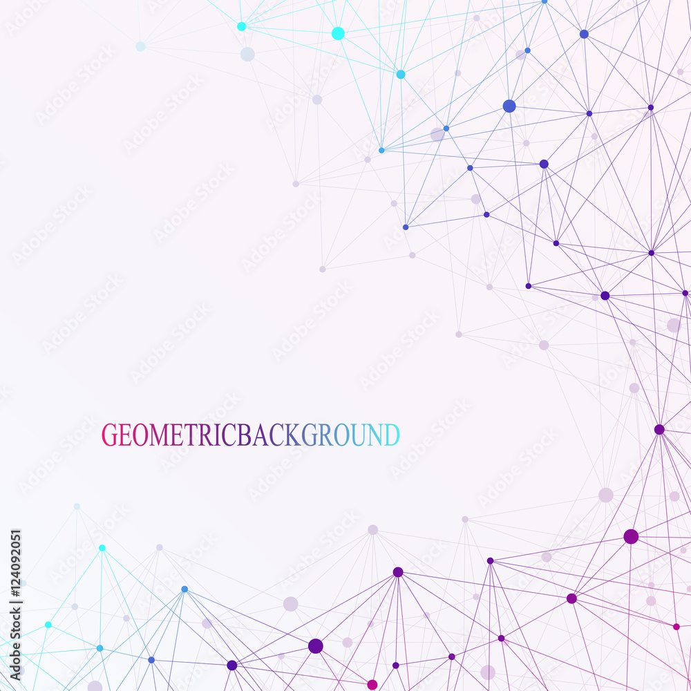Geometric abstract background with connected line and dots. Graphic background for your design. Vector illustration. Geometric abstract background with connected line and dots. Graphic background for your design. Vector illustration.