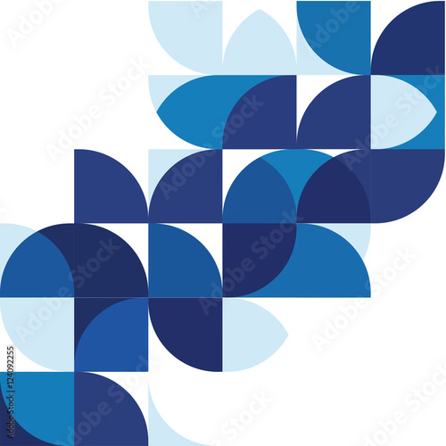 Abstract modern blue geometric background, template on white space for corporate brochure design, business, leaflet, cover, page, flyer, poster layout. vector illustration