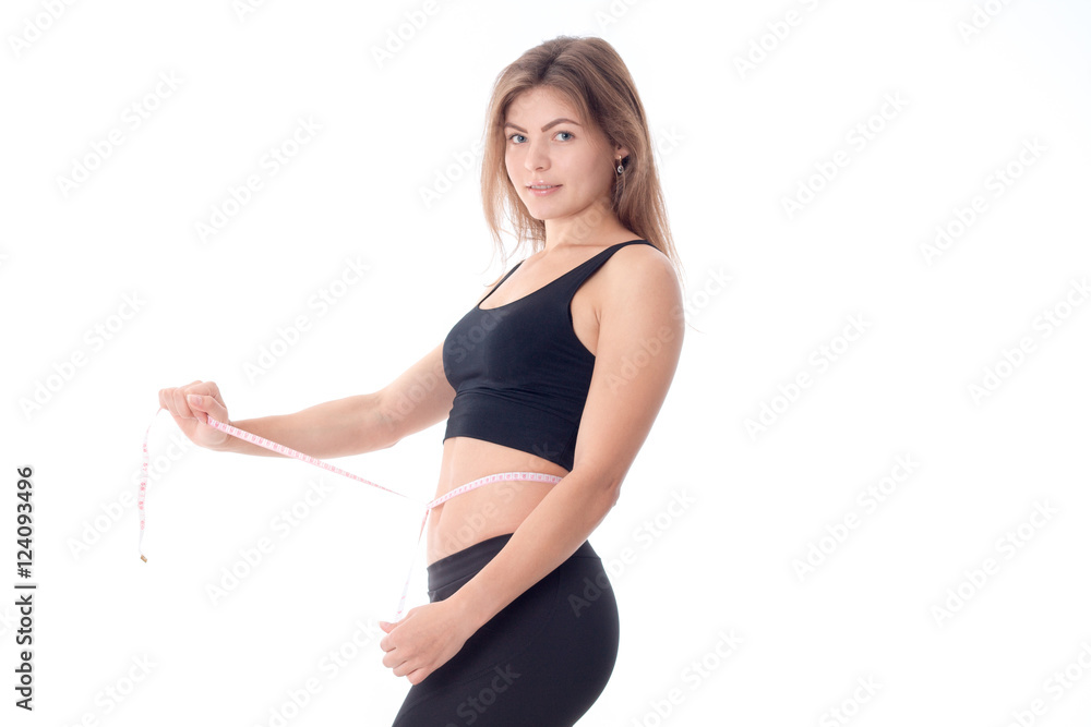 beautiful athletic girl standing sideways fnd smiling beautiful athletic girl standing sideways fnd smiling