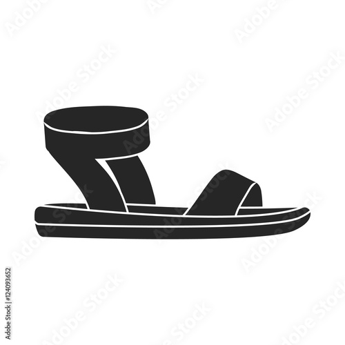 Woman sandals icon in  black style isolated on white background. Shoes symbol stock vector illustration.