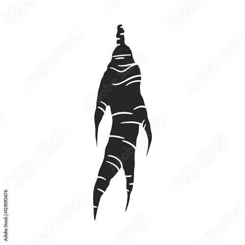 Ginseng icon in  black style isolated on white background. South Korea symbol stock vector illustration.