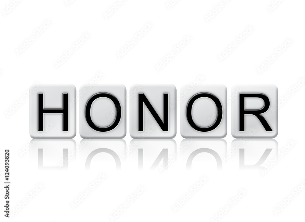 Honor Isolated Tiled Letters Concept and Theme Honor Isolated Tiled Letters Concept and Theme