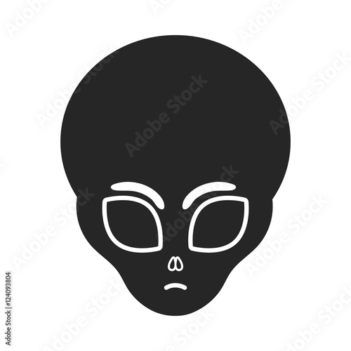 Alien icon in  black style isolated on white background. Space symbol stock vector illustration.