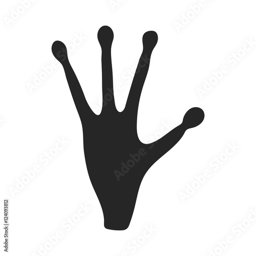 Alien's hand icon in  black style isolated on white background. Space symbol stock vector illustration.