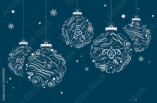 Christmas background with christmas balls and place for your tex