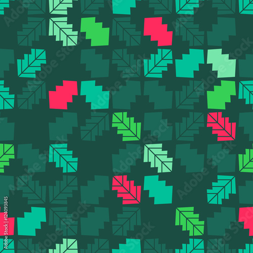 seamless pattern with geometric holly leaves