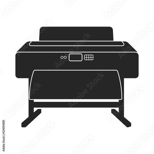 Large format printer icon in  black style isolated on white background. Typography symbol stock vector illustration.