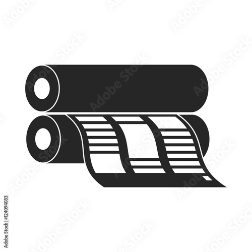 Newspaper printing machine in  black style isolated on white background. Typography symbol stock vector illustration.