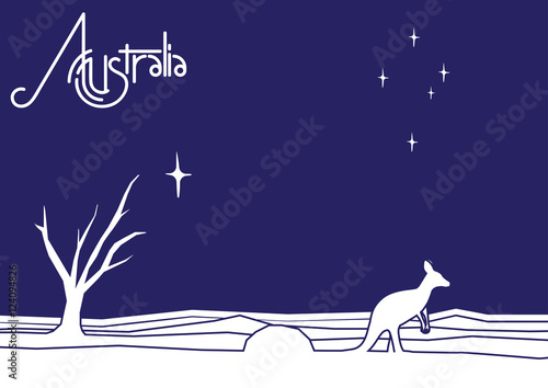 Illustration kangaroo australia