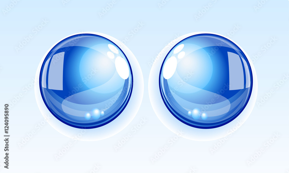 Vector image of water droplets on a blue background Vector image of water droplets on a blue background
