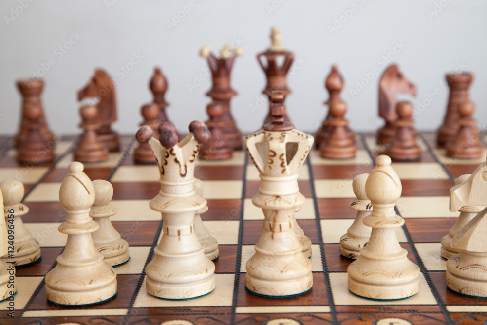 chess pieces on chessboard chess pieces on chessboard