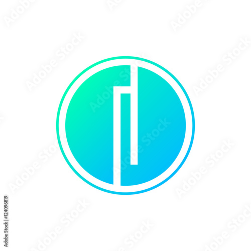 Letter I logo,Circle shape symbol,Digital,Technology,Media